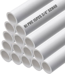PVC Pipe 17" Long Sch40 Industrial Pipes for Home DIY, Greenhouse, Garden, Farm, Workshop, Furniture Grade