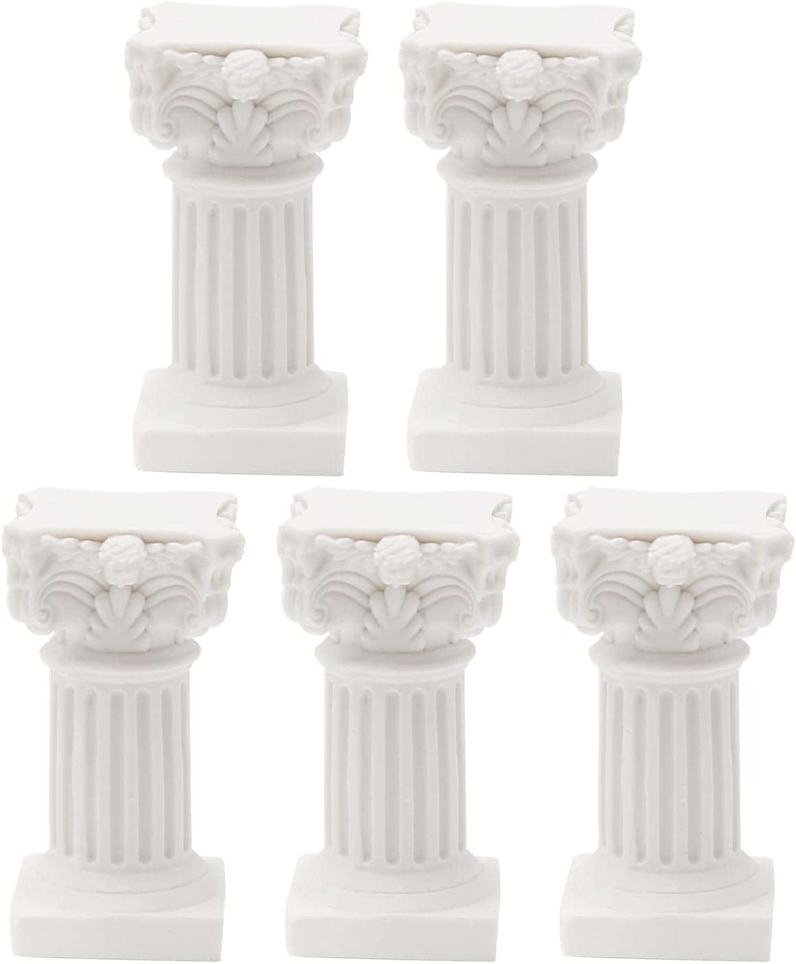 Mini Roman Pillar Greek Columns, Christmas Decorations, Greek Statues Decor, Resin Artistic Ornament for Wedding Table,1.18" L x 1.18" W x 2.56" H (White)