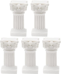 Mini Roman Pillar Greek Columns, Christmas Decorations, Greek Statues Decor, Resin Artistic Ornament for Wedding Table,1.18" L x 1.18" W x 2.56" H (White)