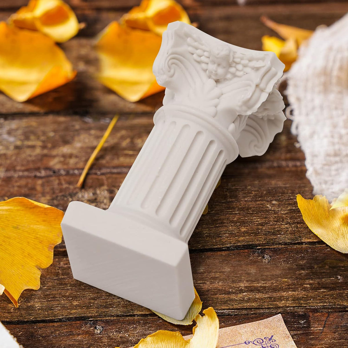 Mini Roman Pillar Greek Columns, Christmas Decorations, Greek Statues Decor, Resin Artistic Ornament for Wedding Table,1.18" L x 1.18" W x 2.56" H (White)