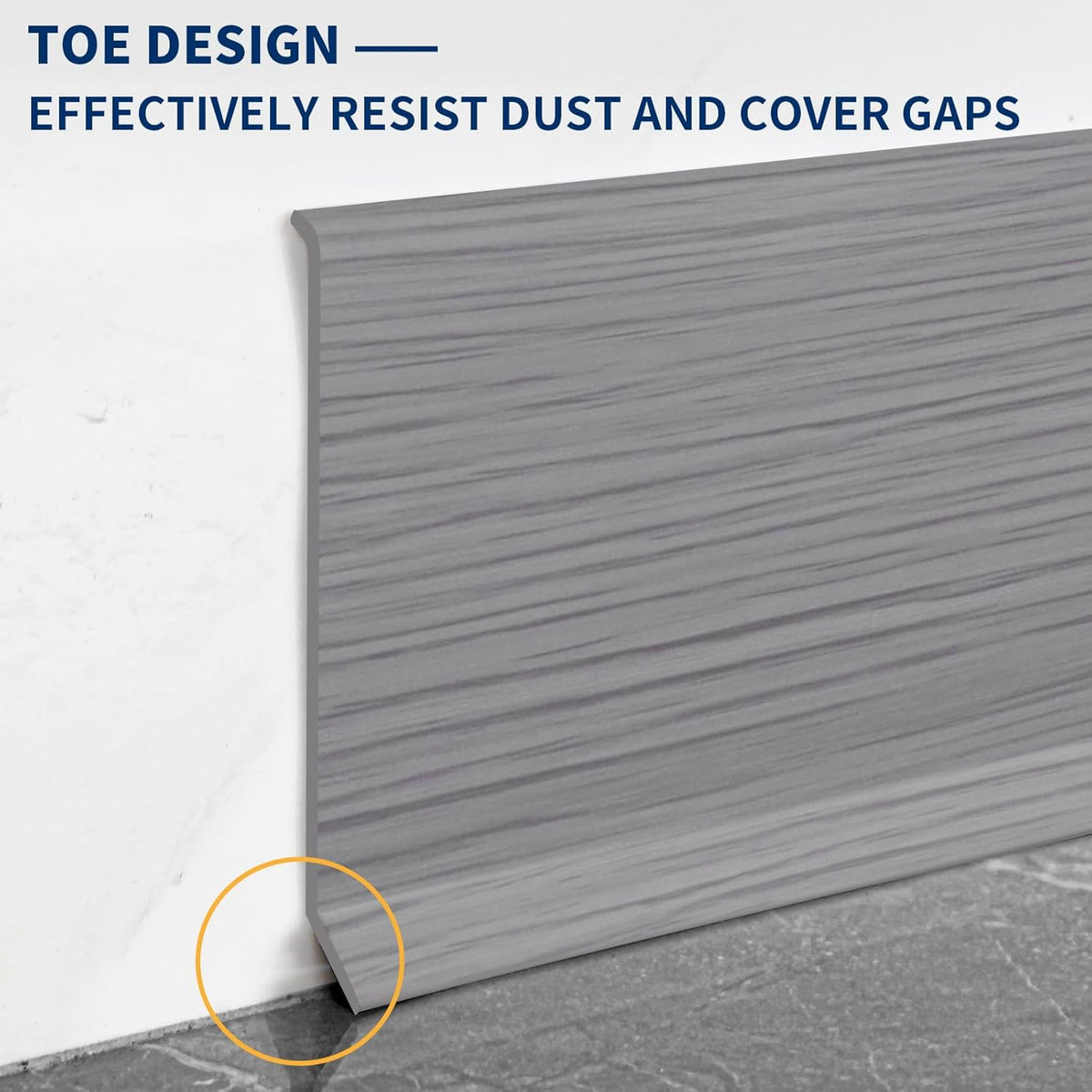 Flexible Baseboard Molding Trim 4 Inch Self-Adhesive Vinyl Wall Base Peel and Stick Cove Base Rubber Wall Baseboard Moulding Trim