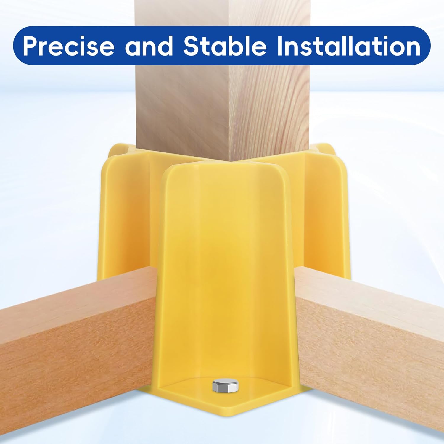 Yellow Guardrail Base Boot with Toe Board Slot, Reusable Fall Protection Base for Scaffolding, Temporary Guardrail Systems for Residential and Commercial Construction