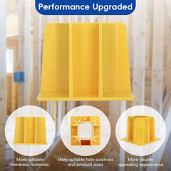 Yellow Guardrail Base Boot with Toe Board Slot, Reusable Fall Protection Base for Scaffolding, Temporary Guardrail Systems for Residential and Commercial Construction